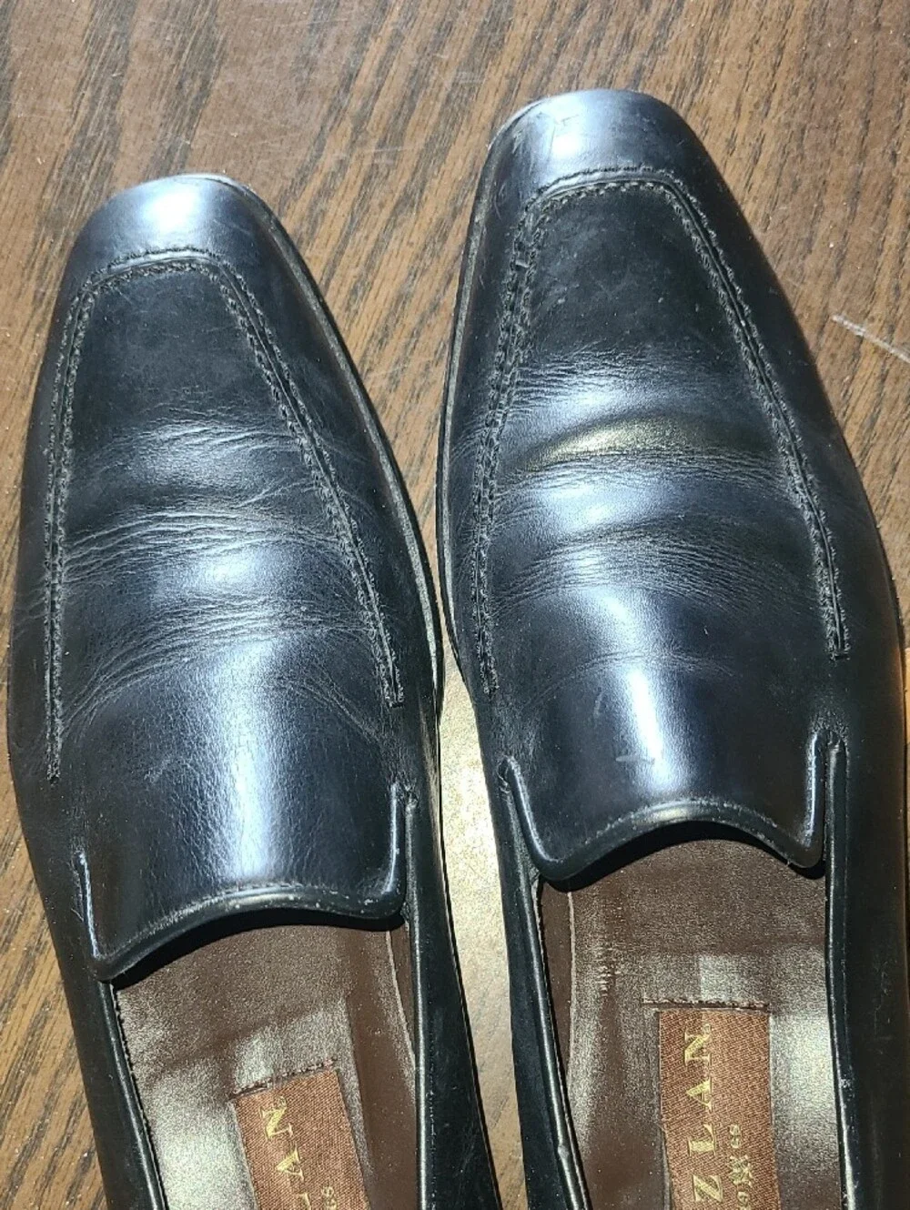 Mezlan Black Leather Slip-On Loafers Size Mens 8m
